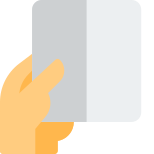 Holding paper or receipt isolated on a white background icon