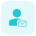 Email message of a user received online icon