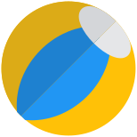 Beach ball for the outdoor game summer games icon