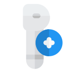 Pairing earphone accessory with smartphone device wireless icon