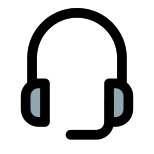 Professional headphones with noise cancellation microphone device icon