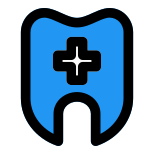 Dental Care department in a hospital section with tooth logotype icon