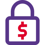 Secure online payment ssl protection, money security icon