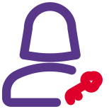 Key for access to the storage by a single user icon