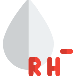 Negative type rh blood isolated on a white background icon