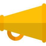 Megaphone or hand-held speaker isolated on a white background icon