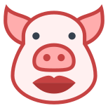 Schwein mit Lippenstift icon