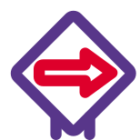 Right arrow for navigation and direction layout icon