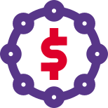 Money with dollar sign and source of ring icon
