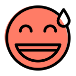 带有汗滴笑脸新鲜塔尔维沃的咧嘴笑脸的外部图片表示 icon