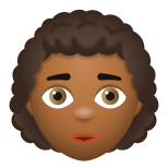 Woman Curly Hair Medium Dark Skin Tone icon