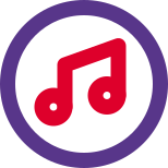 Music application with musical note icon layout icon