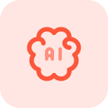 Artificial intelligence brainstorming with their Technology isolated on a white background icon