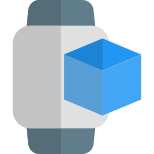 Modern era of 3D designing access on Smartwatch icon