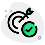 Arrow on its target concept of task accomplishment icon