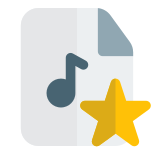 Favorite music from the user playlist library icon