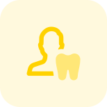 Patient with toothache and inflammation isolated on a white background icon