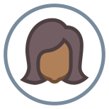 Usuário feminino tipo de pele com círculo 6 icon