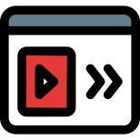 Media player with fast forward option layout icon