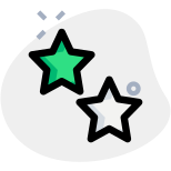 Two star ratings for average online portfolio feedback icon