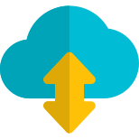 Uplink and Downlink from cloud server isolated on a white background icon