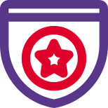 Coast guard with star with circle batch and shield icon