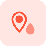 Location for the blood bank isolated on a white background icon