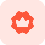 Crown in flower shaped premium membership logotype icon