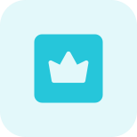 Online premium membership badge with crown logotype icon