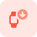 Download watch faces with down arrow layout icon