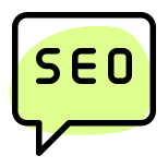 Seo chat and message conversation on chat bubble icon