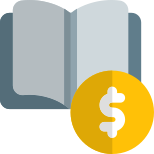 Book on finance and investment isolated on a white background icon