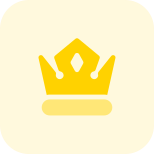 Royal king crown with gem isolated on white background icon