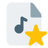 Favorite music from the user playlist library icon