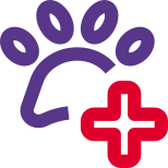 Add inurance for pet animals with foot print icon