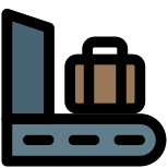 Airport bag checks at a conveyor belt system icon