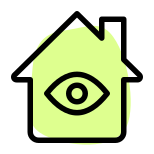 Structure under watch with a eye shaped Logotype isolated on a white background icon