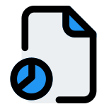 Commerce stream exam for pie chart layout analysis icon