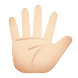 Hand-mit-gespreizten Fingern-heller-Hautton icon