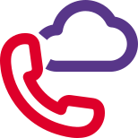 Digital call from the cloud computing system icon