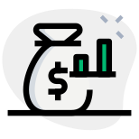 Financial information banking with money sack isolated on a white background icon