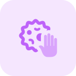 Avoid touching the virus from bare hand icon