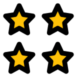 Four star rating for excellent performance in a specific role icon