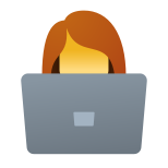 Female Working With A Laptop icon