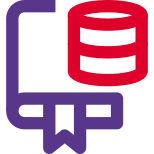 Book on Server and Database isolated on a white background icon