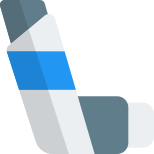 Chronic disease and asthma inhaler isolated on a white background icon