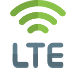 High speed LTE generation network and internet connectivity logotype icon