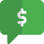 Instant online money transfer over messaging service icon