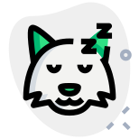 Sleeping fox emoticon pictorial representation shared on messenger icon