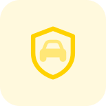 Vehicle protected by insurance policy isolated on a white background icon